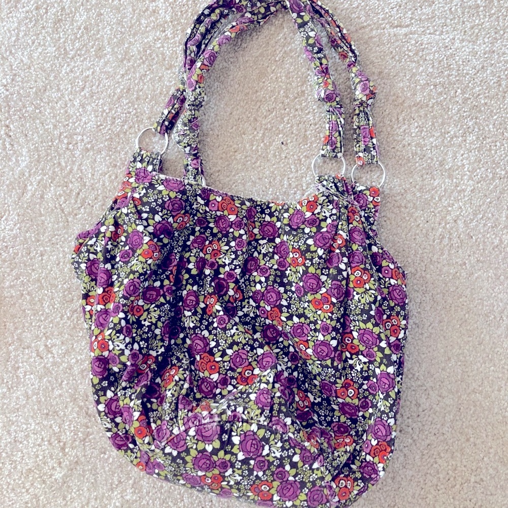 Floral Corduroy Bucket Shoulder Purse 👜